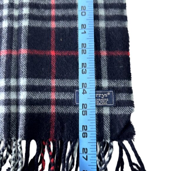 Burberrys Classic Check Scarf Black 100% Cashmere Unisex Scarf Made In … - Picture 6 of 7